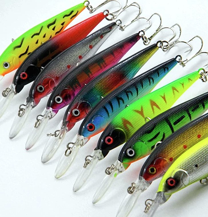 10 Piece Fishing Lure Set with Bell, 11cm Wobbler Baits