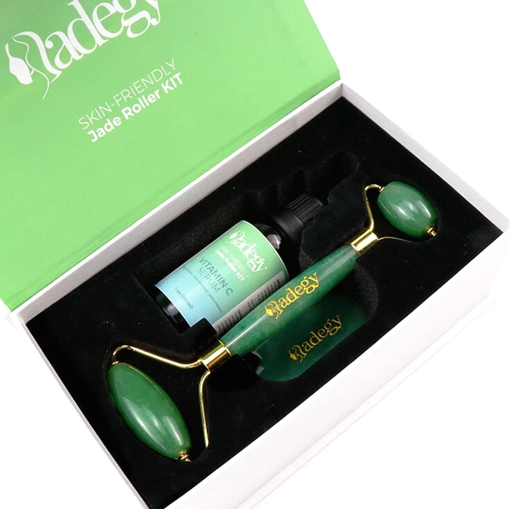 Aventurine Stone Face Roller + Gua Sha – Natural Green Jade Look, Gift Ready