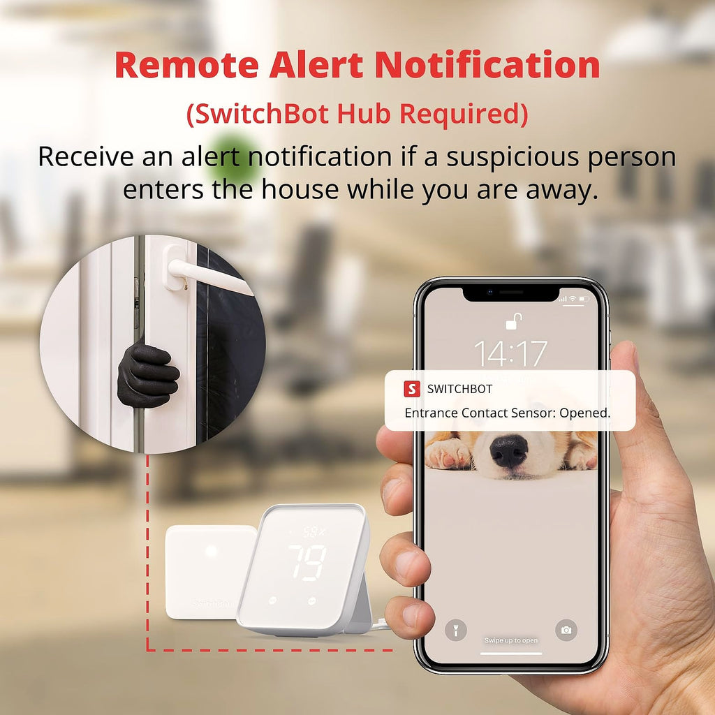 SwitchBot Door Alarm Sensor 3-Pack & Hub 2 Smart Home Bundle