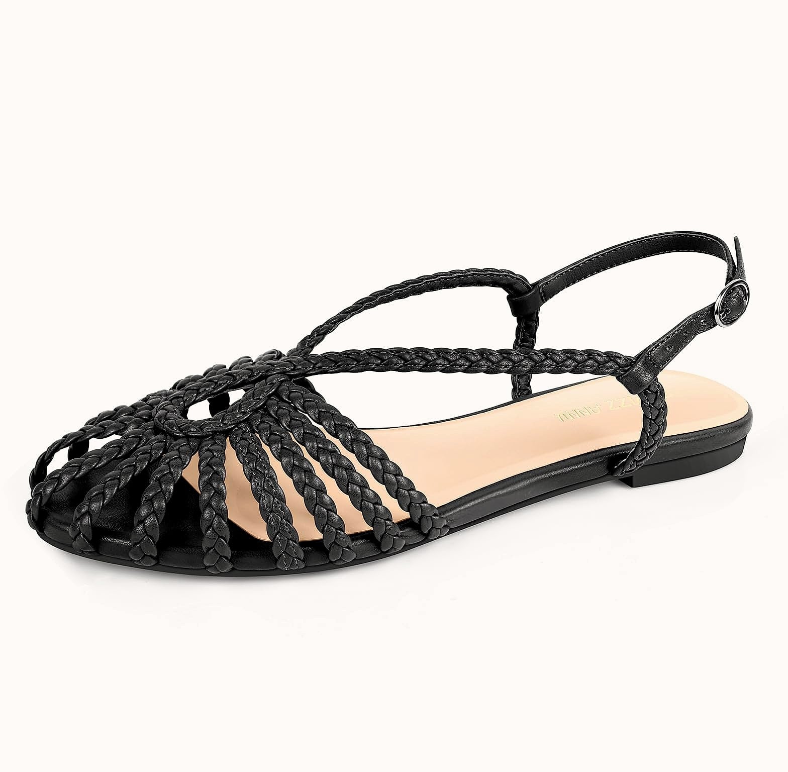 PIZZ ANNU Sophia Braided Flat Sandals Women Walking Shoes