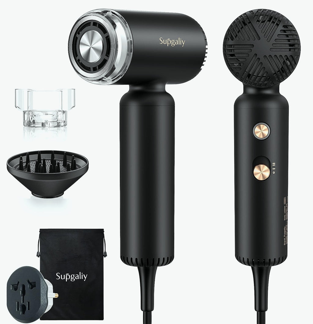 SUPGALIY Dual Voltage Travel Hair Dryer, Ionic Mini Blow Dryer