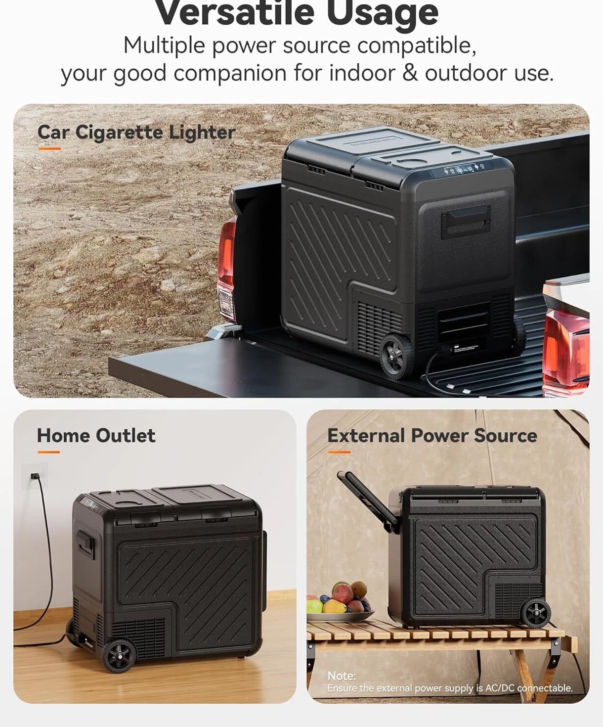WOLFBOX 39/48/58qt Portable Freezer Fridge Cooler Car Camping Truck Refrigerator