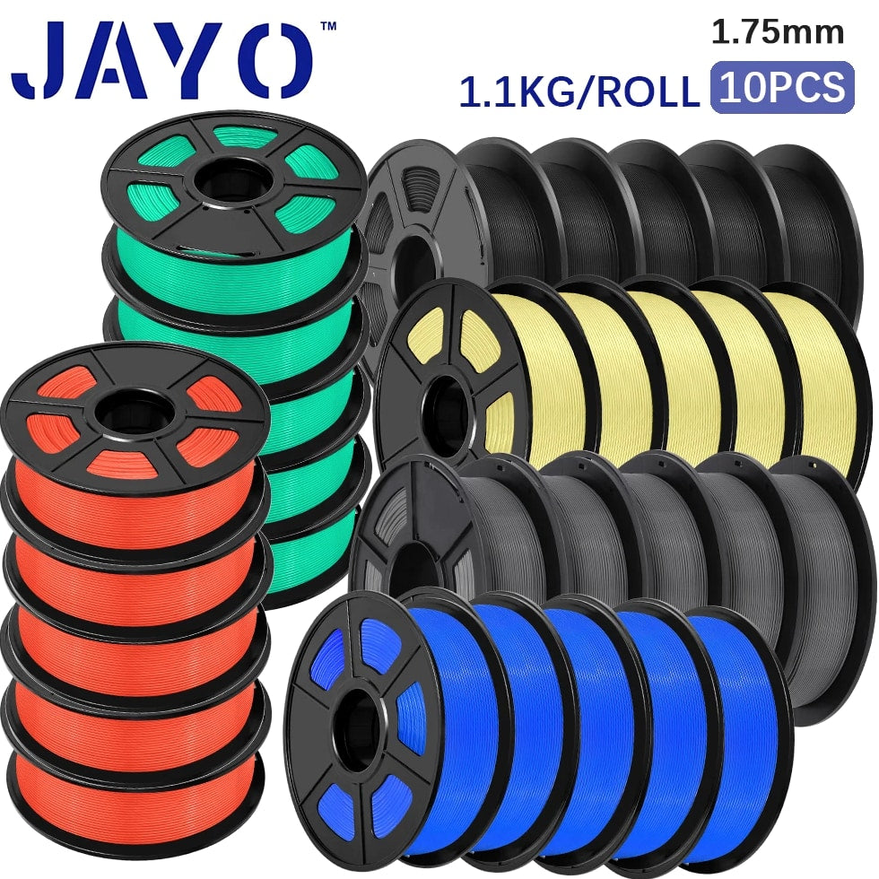 JAYO 10KG 1.75mm PLA Meta Matte Silk PETG Wood ABS 3D Printer Filament 1.1KG per Set