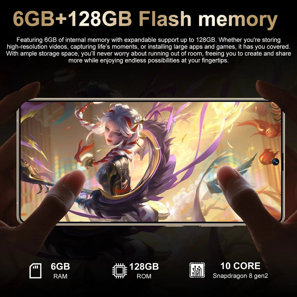 Unlocked Cell Phone 25 Ultra 128GB 5G Dual SIM Smartphone Android 15 Cheap Phone