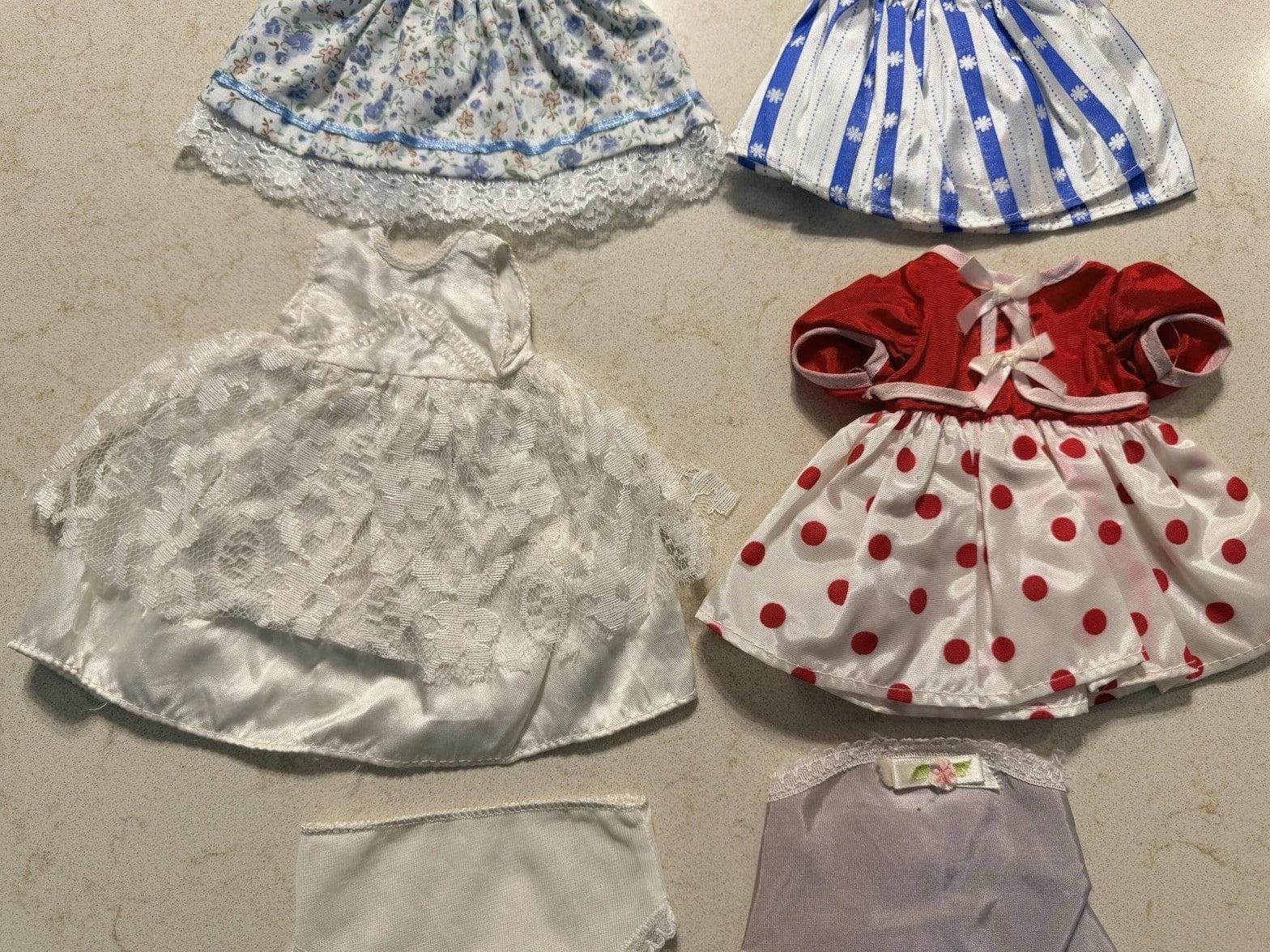 Vintage Lot of Small Doll Clothes Dresses and Underpants