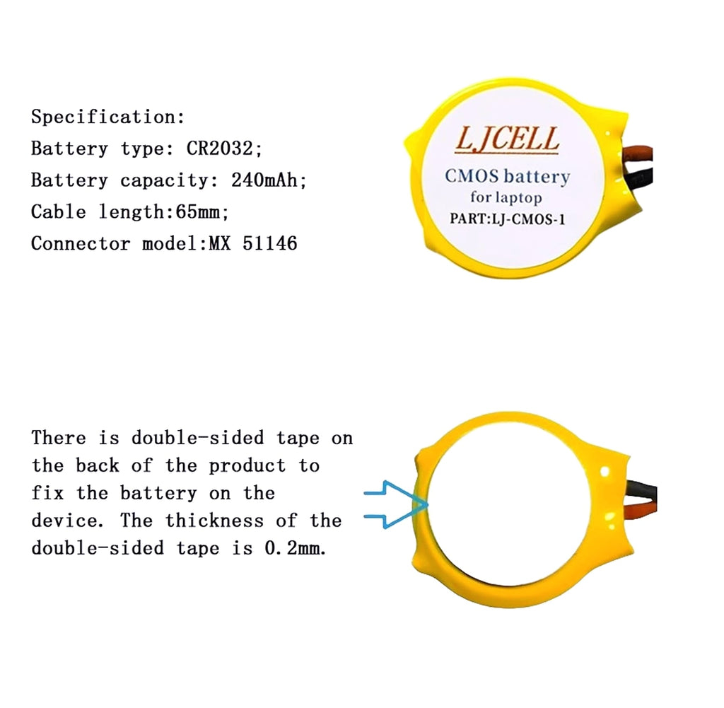 LJCELL CR2032 CMOS Battery for Dell Alienware Alpha R1