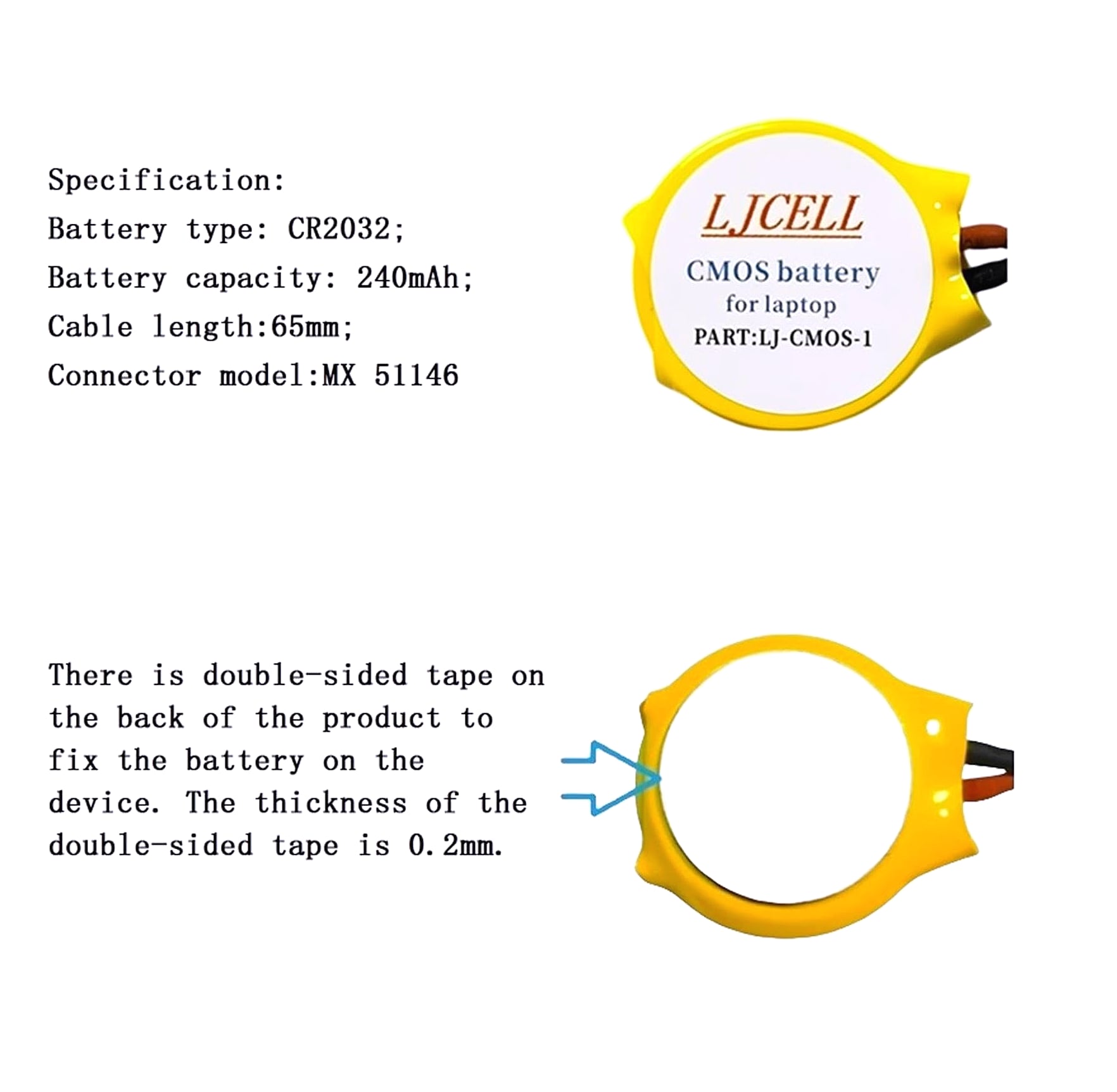 LJCELL CR2032 CMOS Battery for Dell Alienware Alpha R1