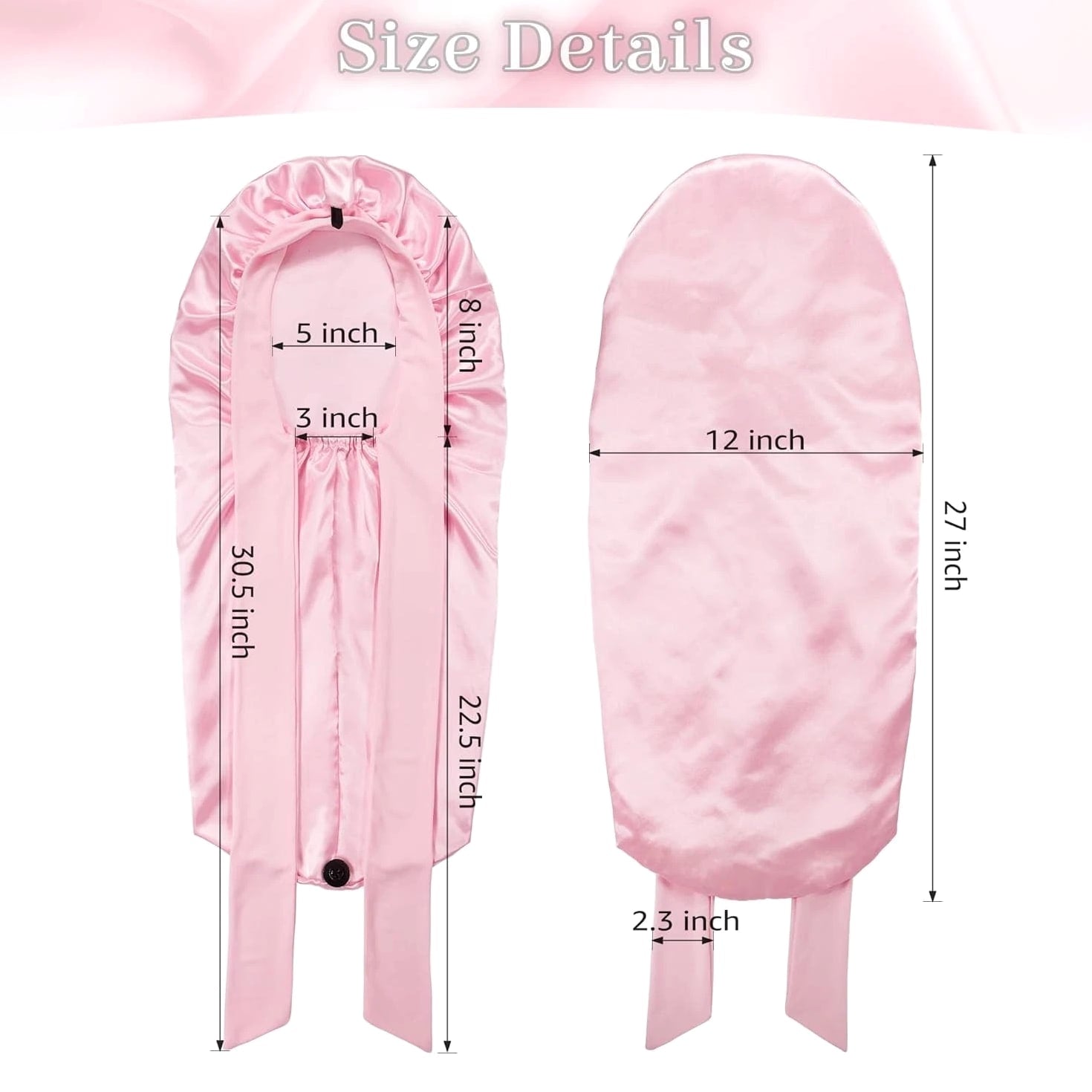 "Long Bonnet Satin Hair Silk Bonnet for Sleeping Women, Silky Bonnets for Women