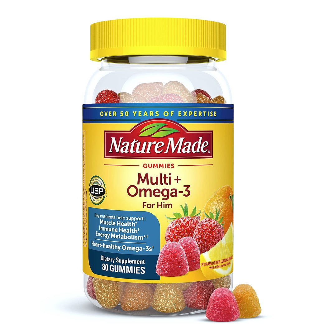 Nature Made Men's Multivitamin Gummies with Omega-3, 150 Count