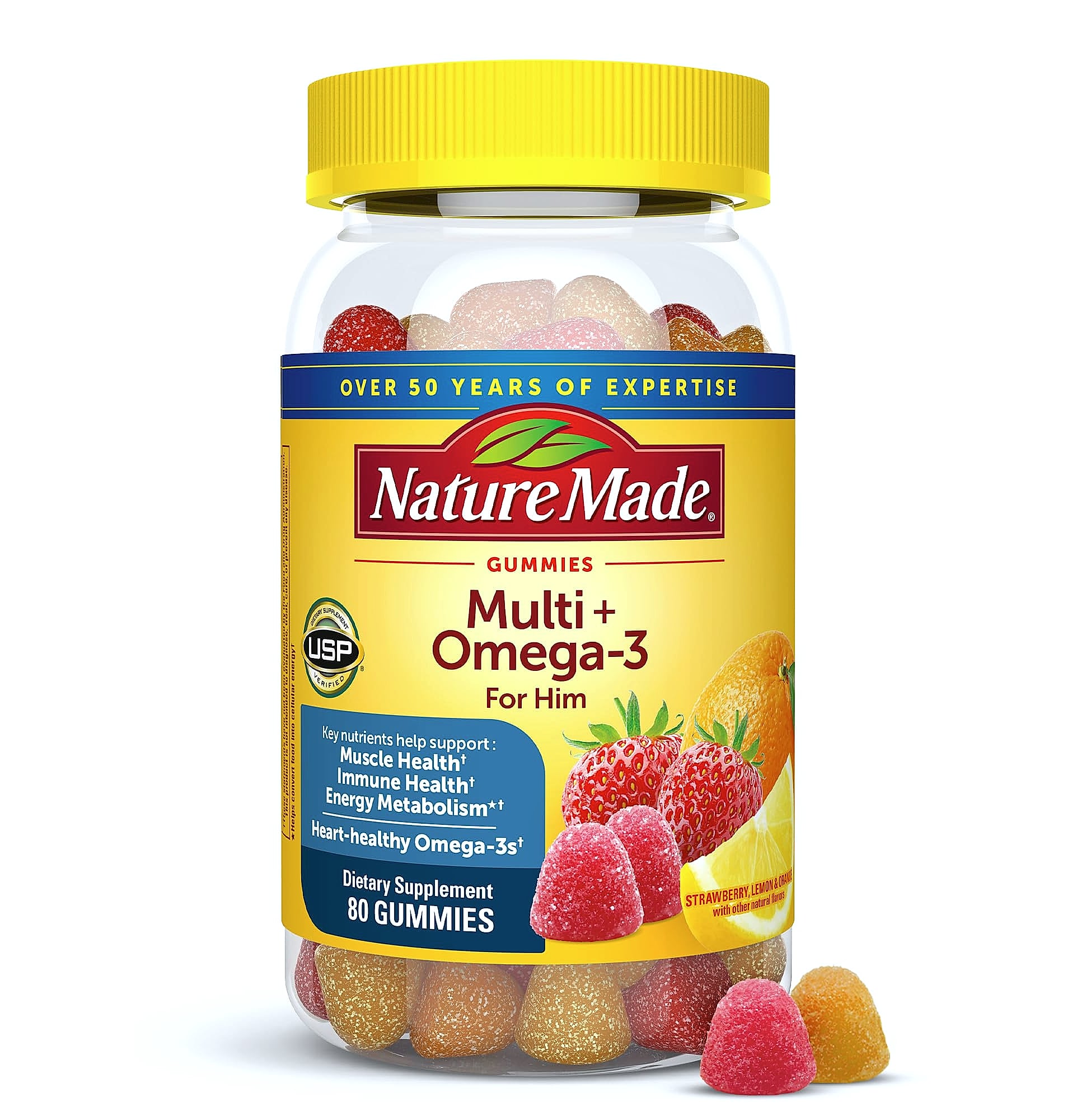 Nature Made Men's Multivitamin Gummies with Omega-3, 150 Count