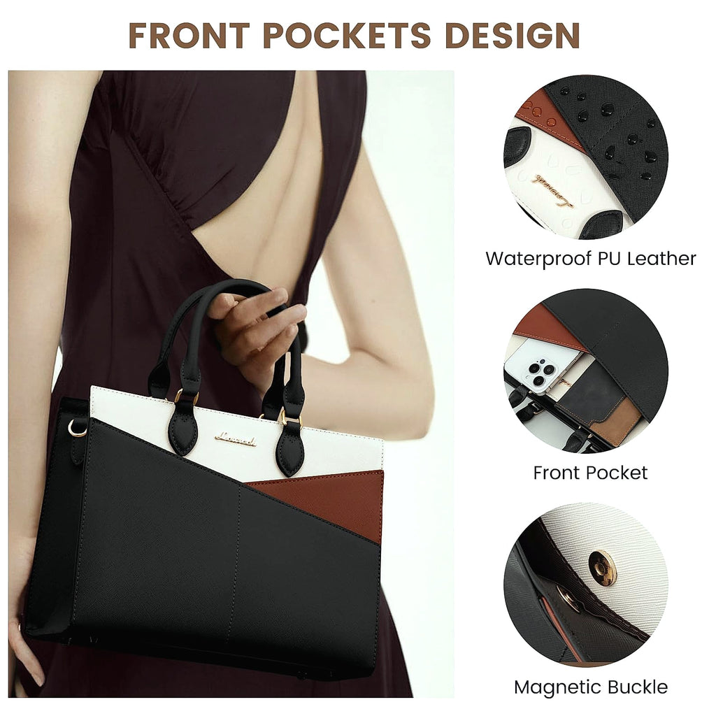 LOVEVOOK Satchel Handbag Leather Crossbody Tote with Top Handle