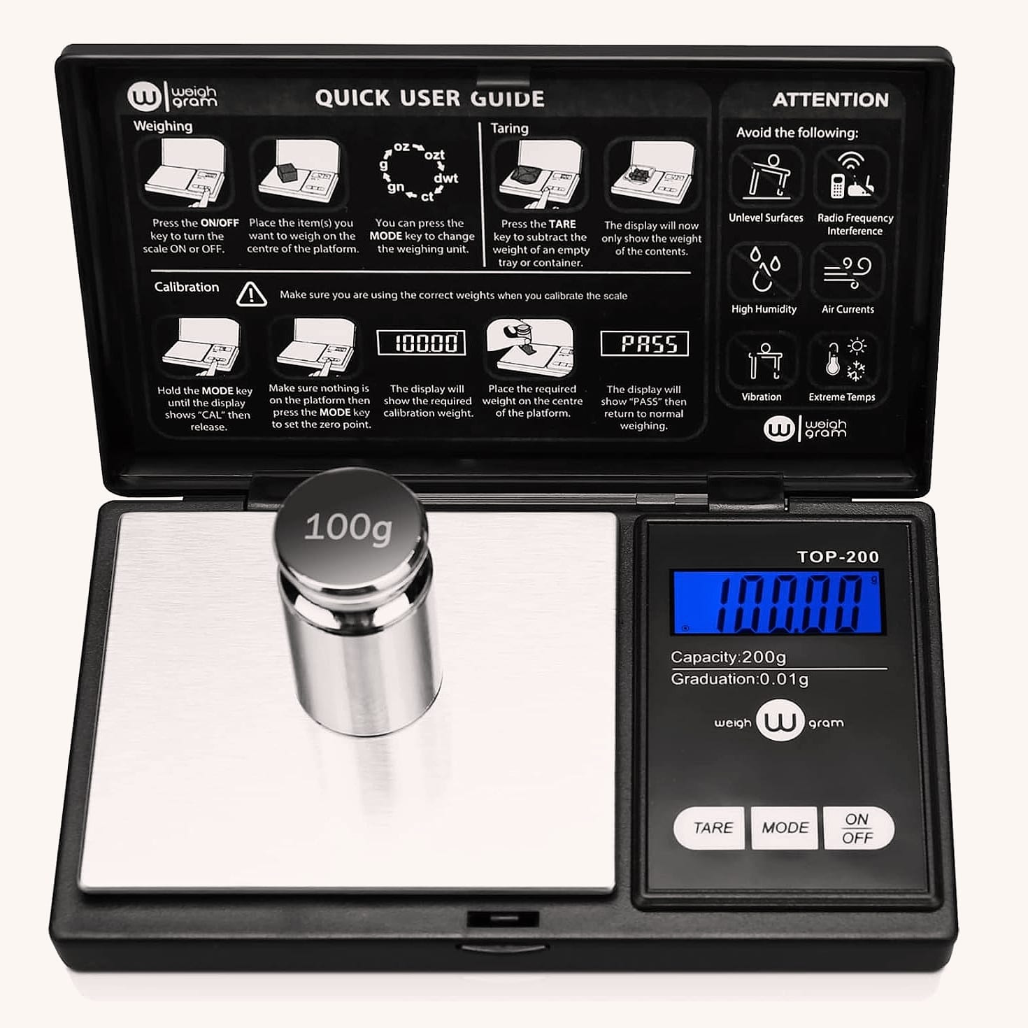 Weigh Gram 200g Digital Pocket Scale with 0.01g Accuracy