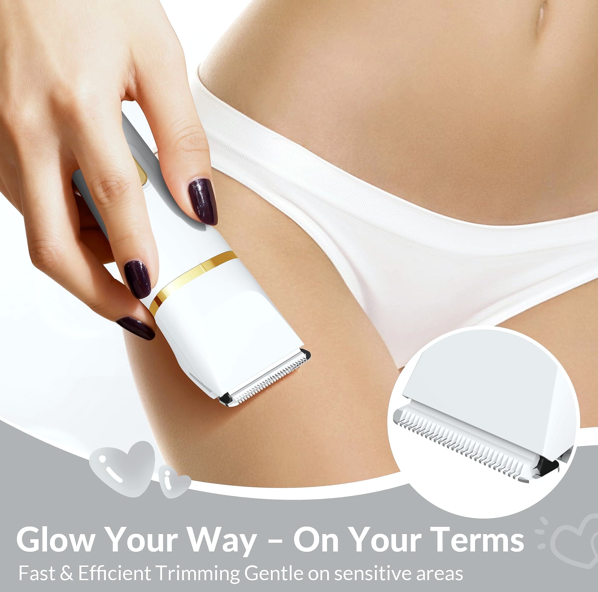 KINGTEE 5-in-1 Electric Bikini Trimmer Waterproof Hair Removal