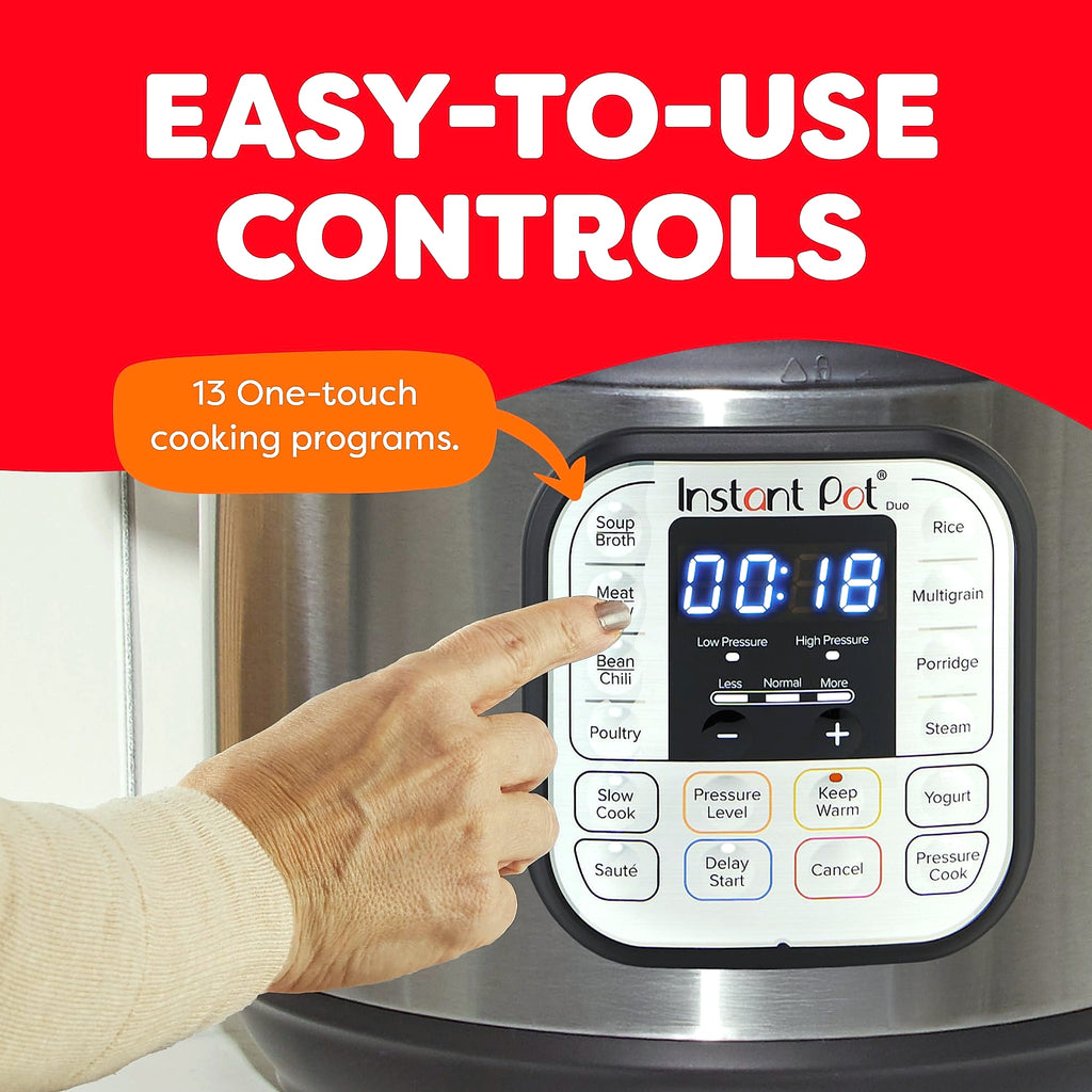 Instant Pot Duo 7-in-1 Electric Pressure Cooker, 6 Quart