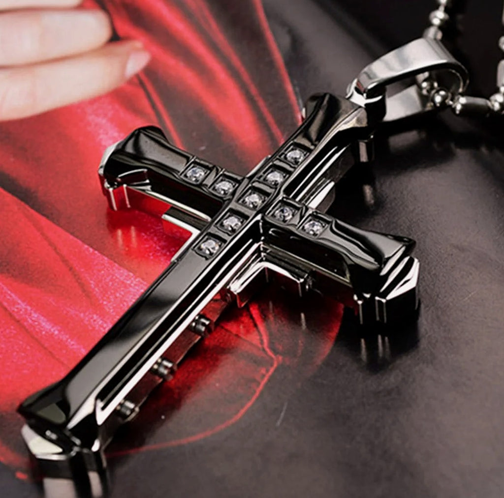 ATMDOG Stainless Steel Cross Necklace Religious Pendant