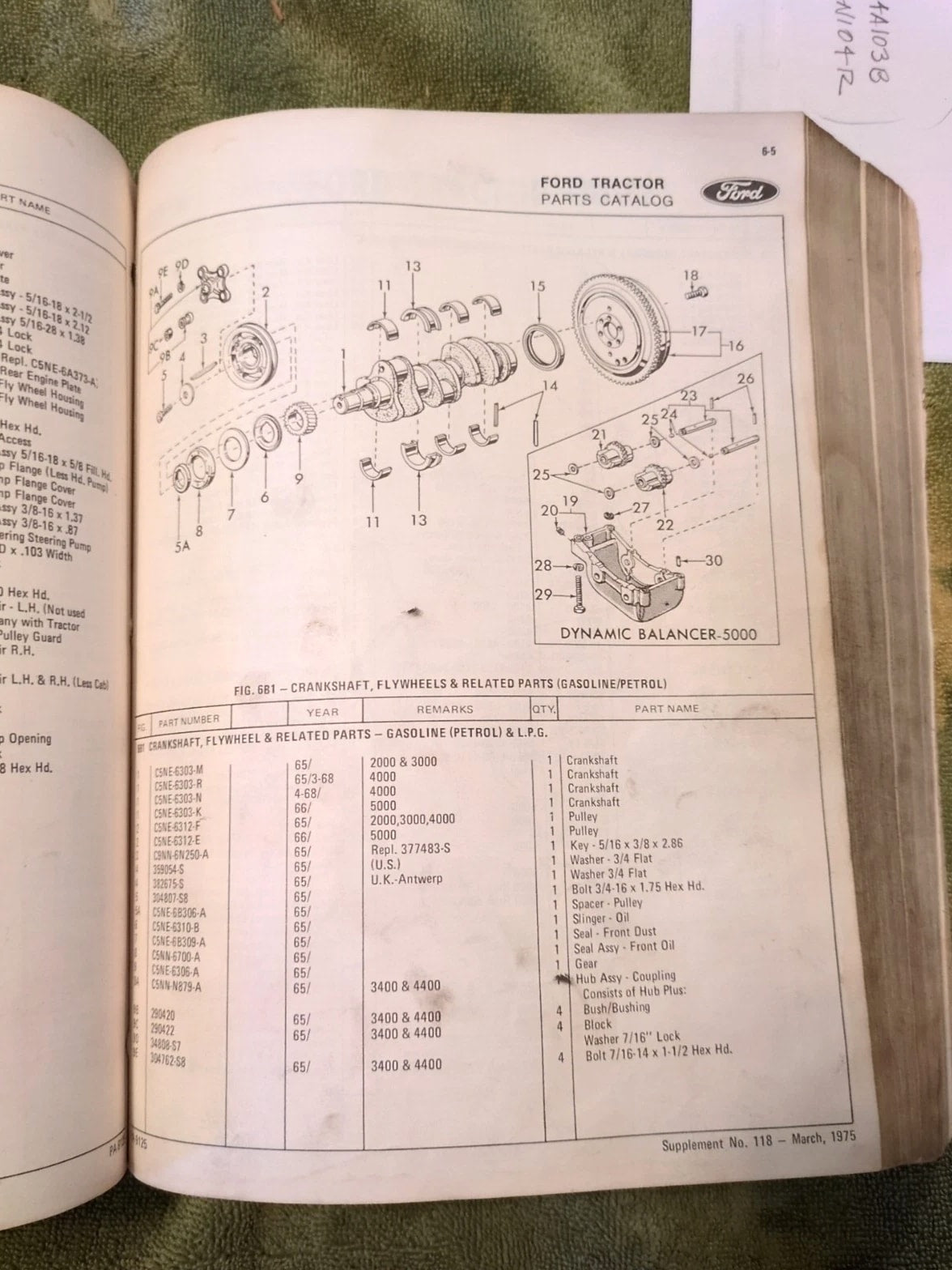 Ford Tractor parts and accs catalog 1965-75 Ford 2000, 3000, 4000, 5000, 7000