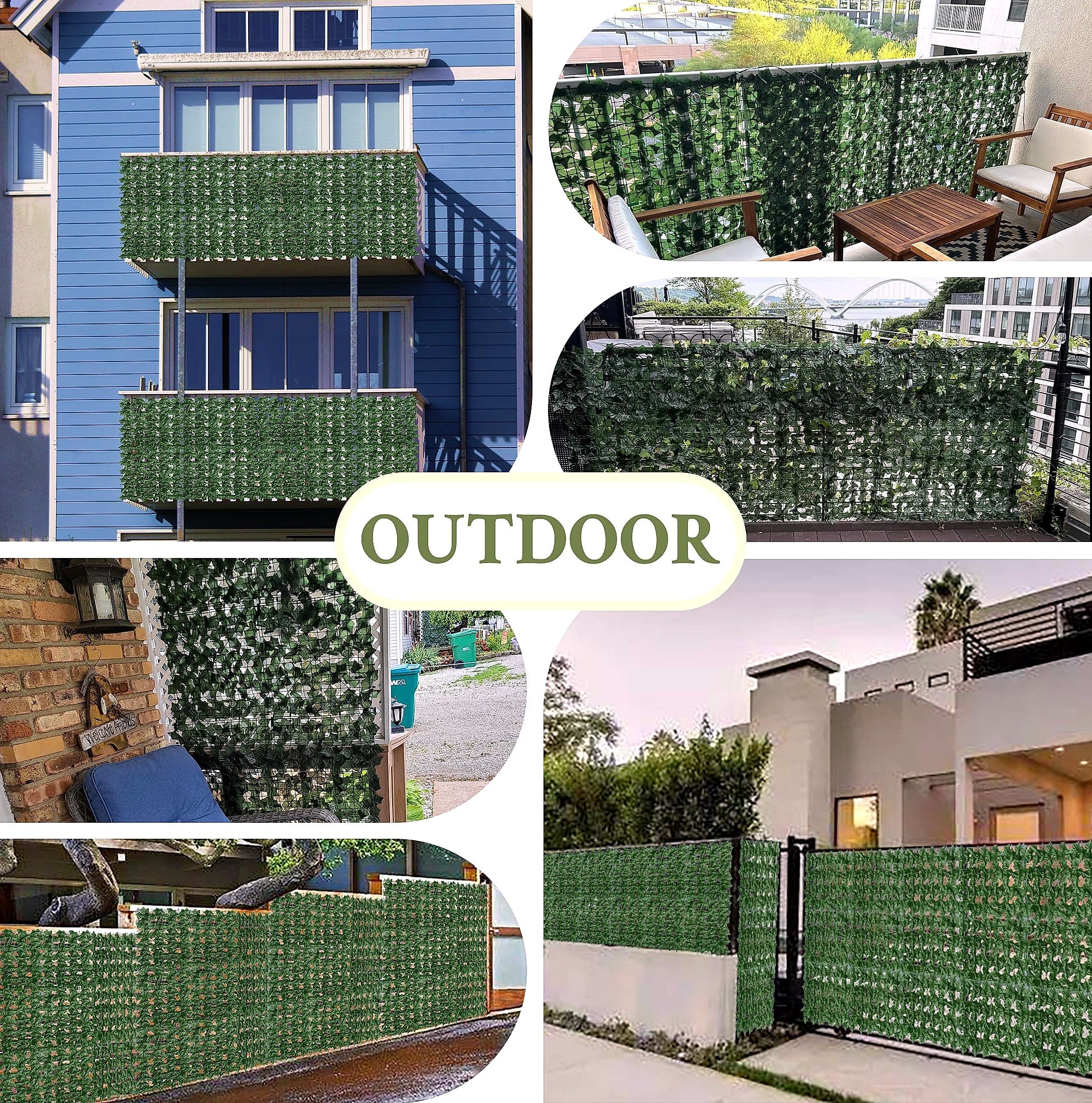 ODTORY 40x120 in Artificial Ivy Privacy Fence Screen with UV Protection