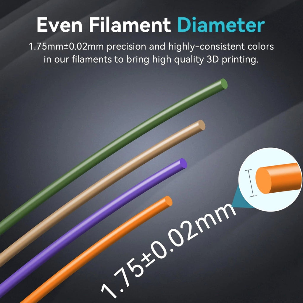PLA Plus Filament 1.75mm Black 1KG, Neatly Wound 3D Printer Filament 1.75mm