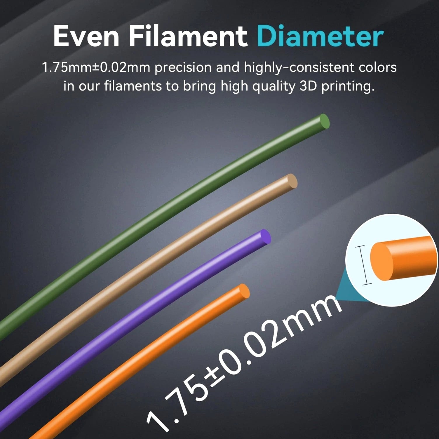 PLA Plus Filament 1.75mm Black 1KG, Neatly Wound 3D Printer Filament 1.75mm