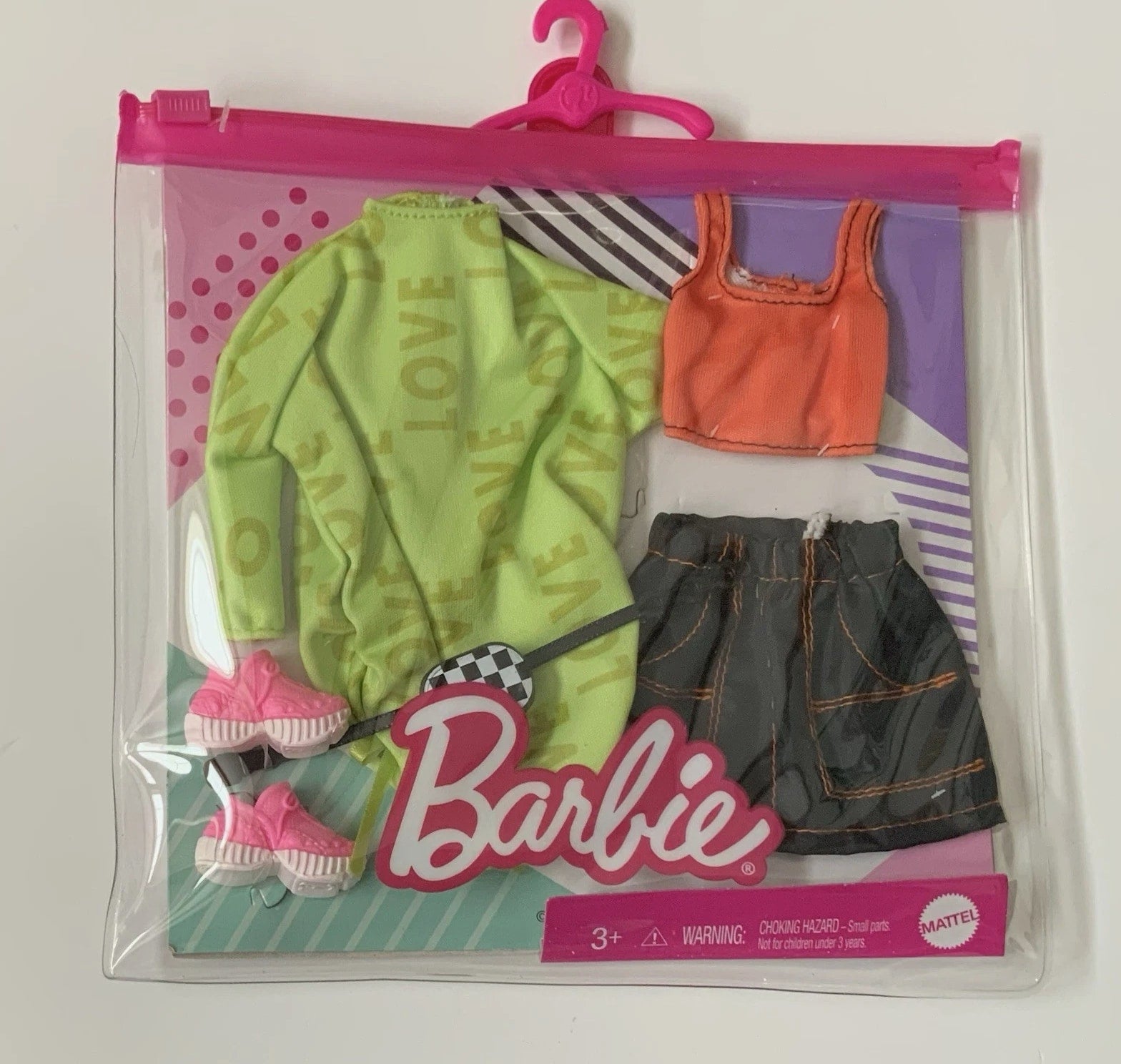 Barbie Fashion Doll Clothing Sweatshirt Dress Skirt Set w/Accessories