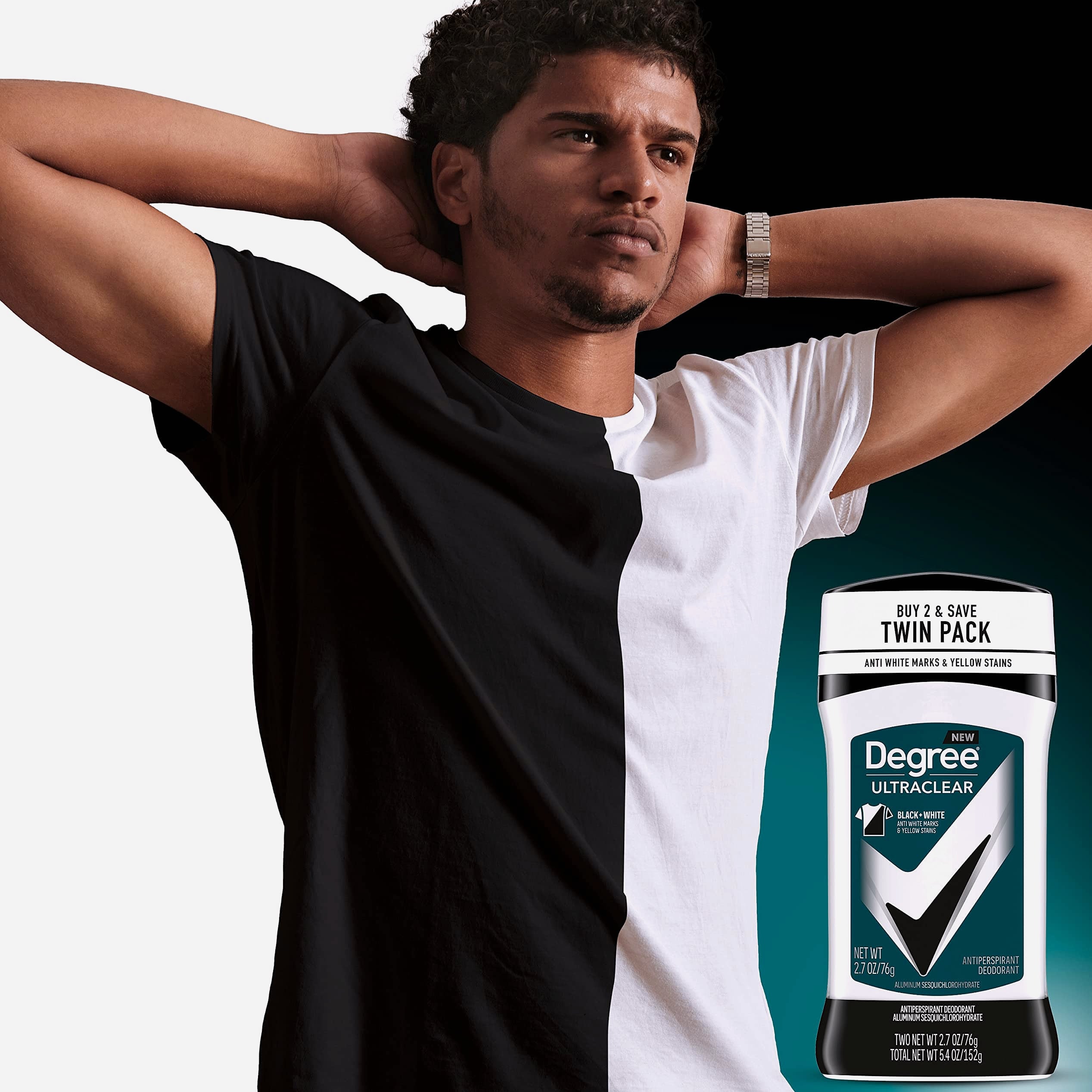 Degree Men UltraClear Black+White Antiperspirant, 72-Hour Protection, 2 Count