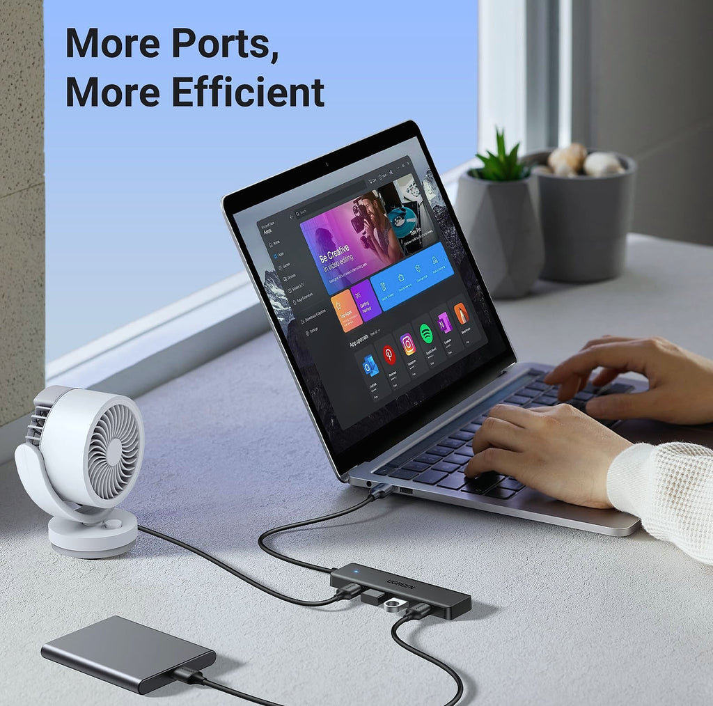 UGREEN USB 3.0 Hub 4 Port USB A Splitter Expansion 0.5FT