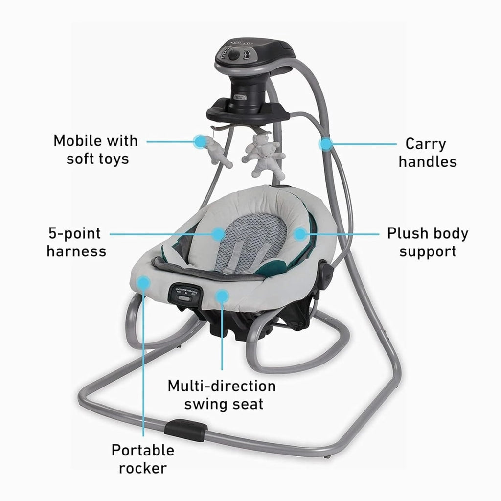 Graco Duetsoothe Swing and Rocker with Removable Swing Seat and 6 Swinging Speed
