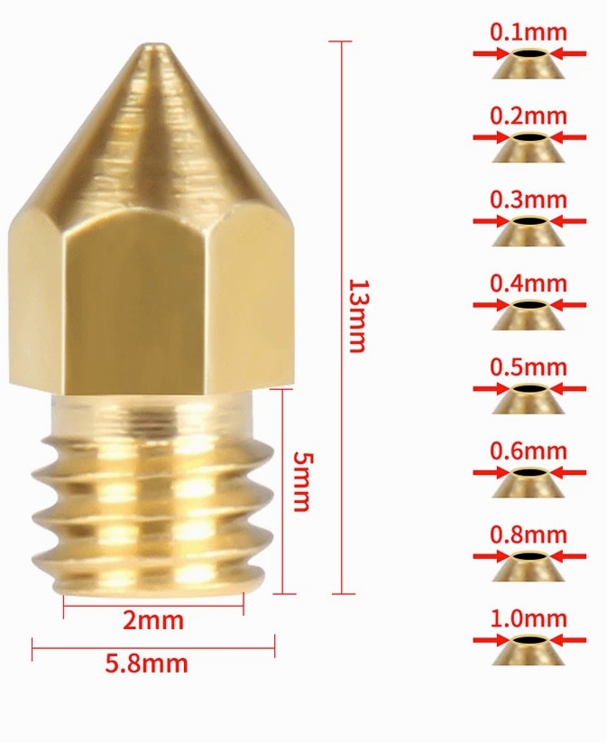 10 Pcs MK8 0.4mm Extruder 3D Printer Nozzle for Creality CR-10 Ender-3