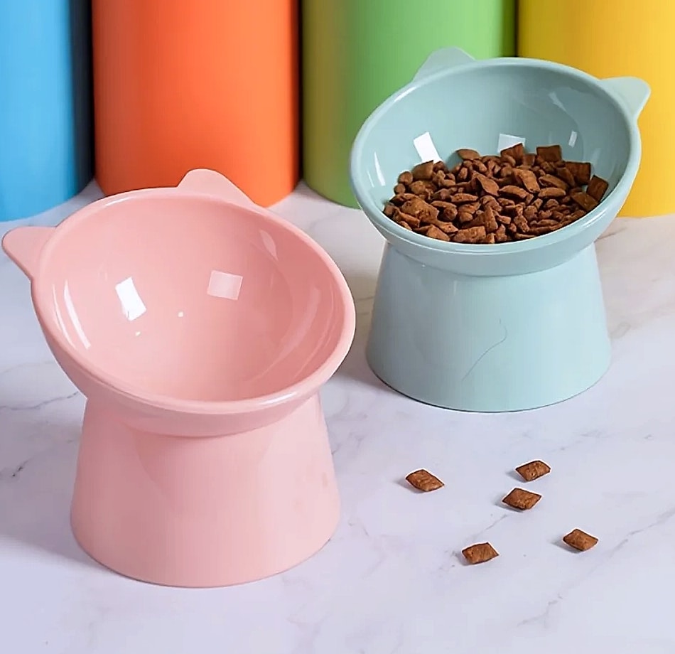 AEHOME Cat-Ear Elevated Pet Bowl Feeder for Cats