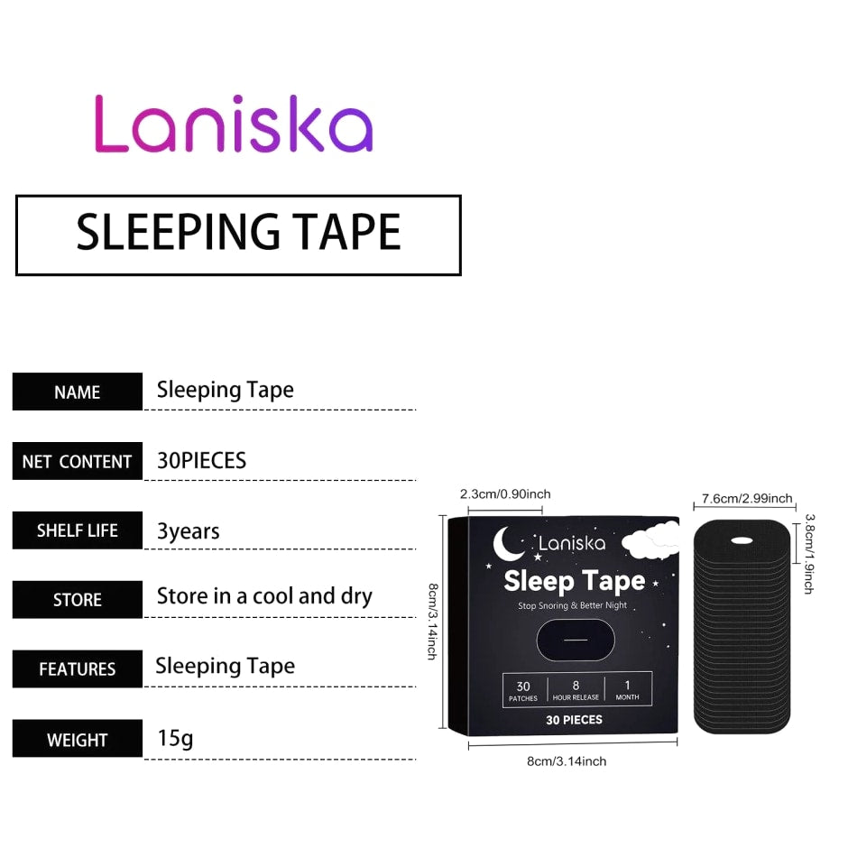 Sleep Tape for Men and Women 30pc Gentle Adhesive for Snoring ~Improve Sleep Quality