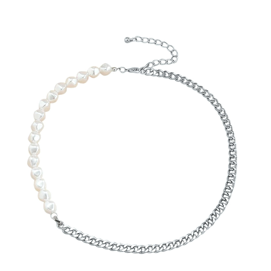 TOPGRILLZ Freshwater Pearl Stainless Steel Chain Necklace