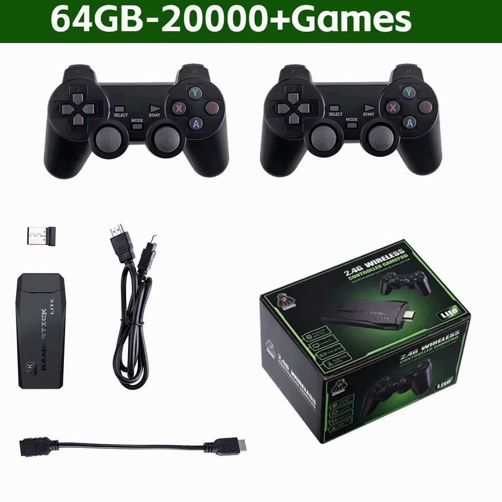 Video Game Console Retro Handheld Game Console 64G with Built-In 20000 Wireless
