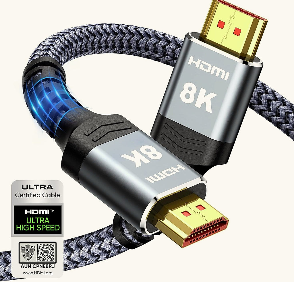 Highwings 8K HDMI Cable 48Gbps 6.6ft Braided
