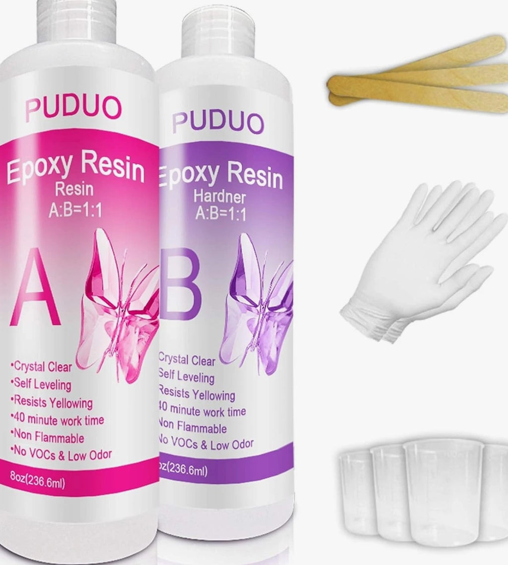 Non-Toxic 16 Oz Epoxy Resin Kit - Crystal Clear Finish for Crafting & Jewelry