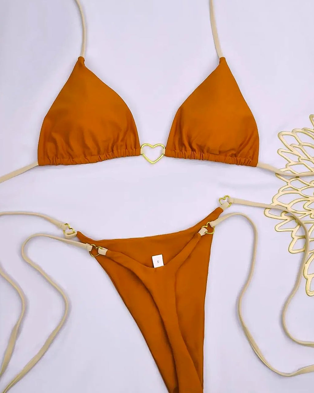 Women's White Solid Color Bikini Two-Piece Swimsuit
