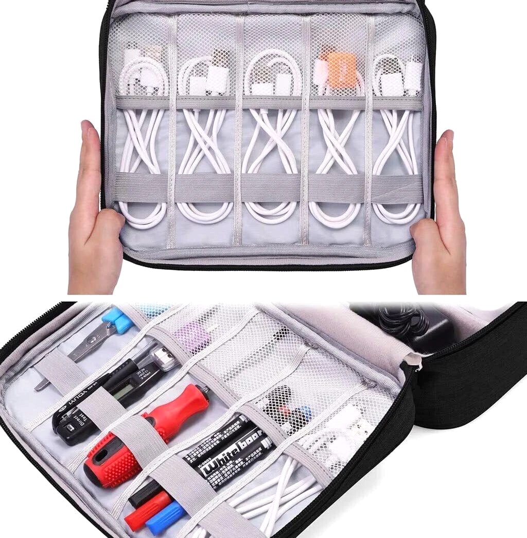 Portable Electronic Organizer Travel Cable Storage Bag Cord Case Accessories US