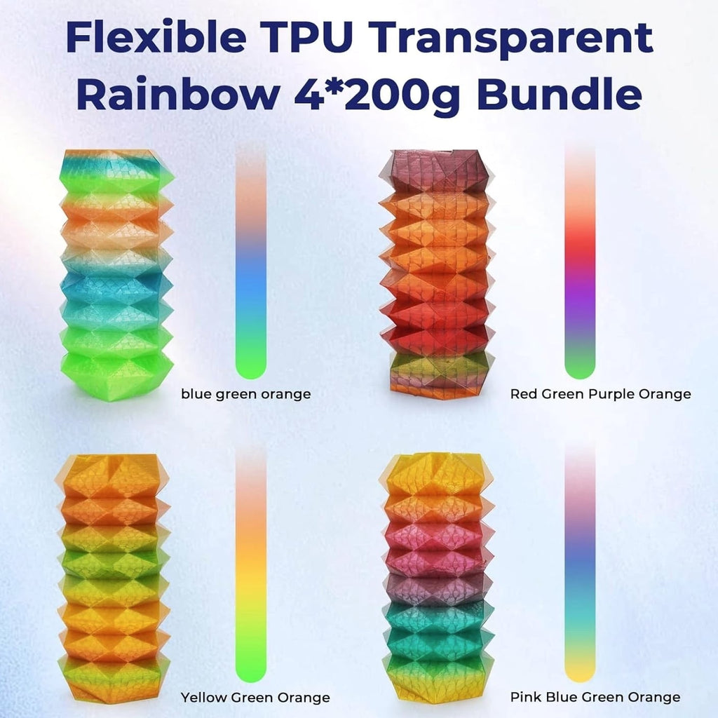 Color Change Flexible TPU 3D Printer Filament Set