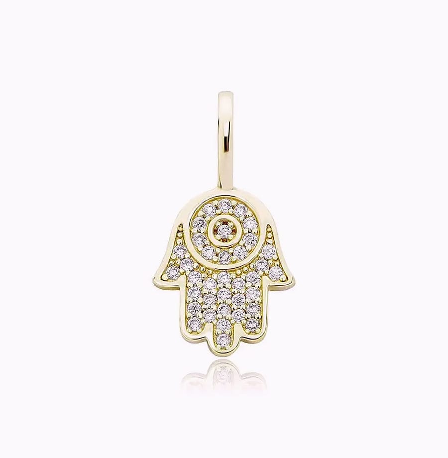 TOPGRILLZ 925 Sterling Silver Hand Pendant Cubic Zirconia