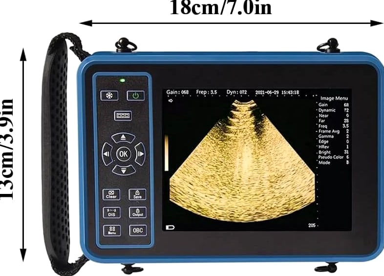 DAWEI Handheld Vet Ultrasound Machine Scanner 6.5MHZ Rectal Probe