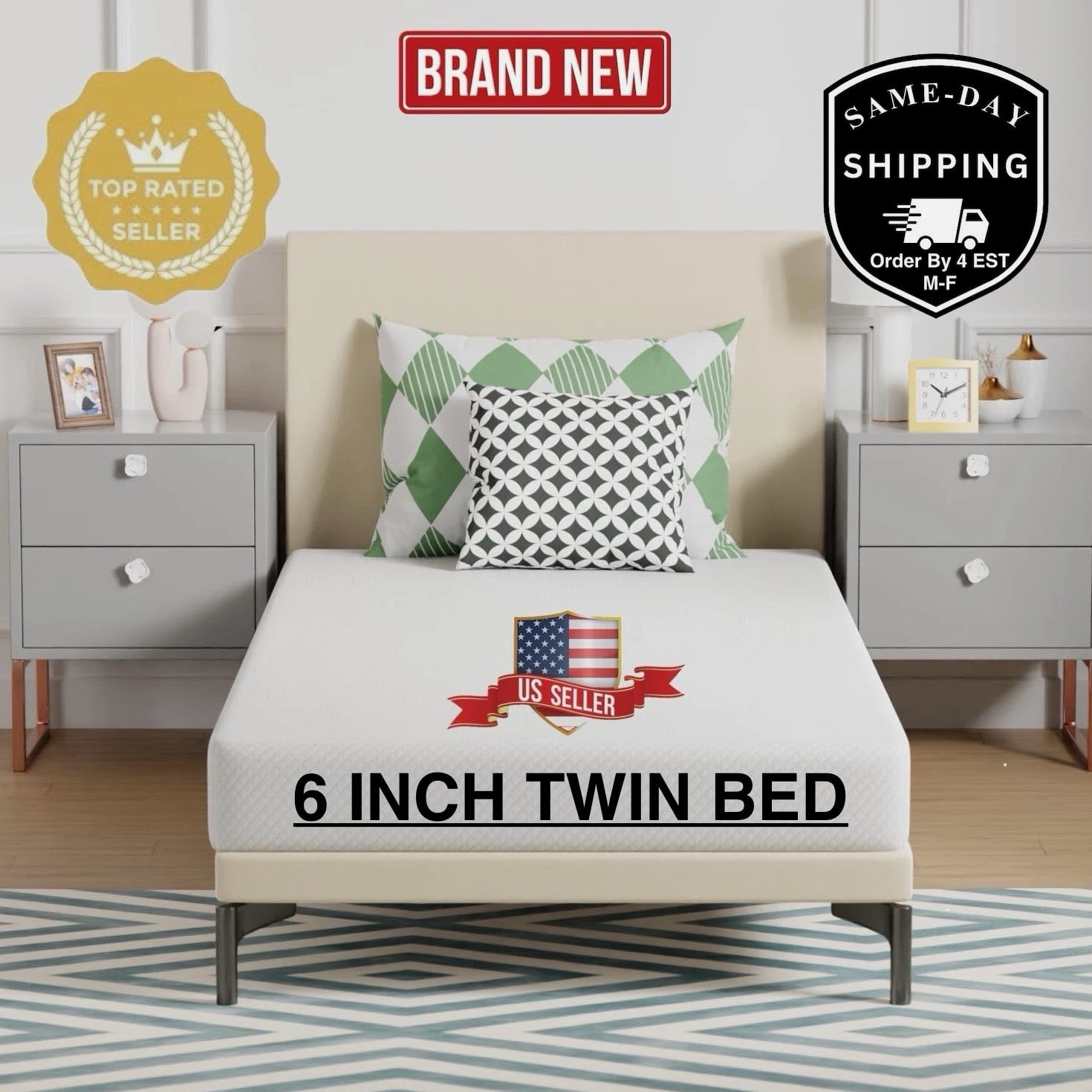 Gel Memory Foam Medium-Firm Twin Mattress, CertiPUR-US Certified Mattress in Box
