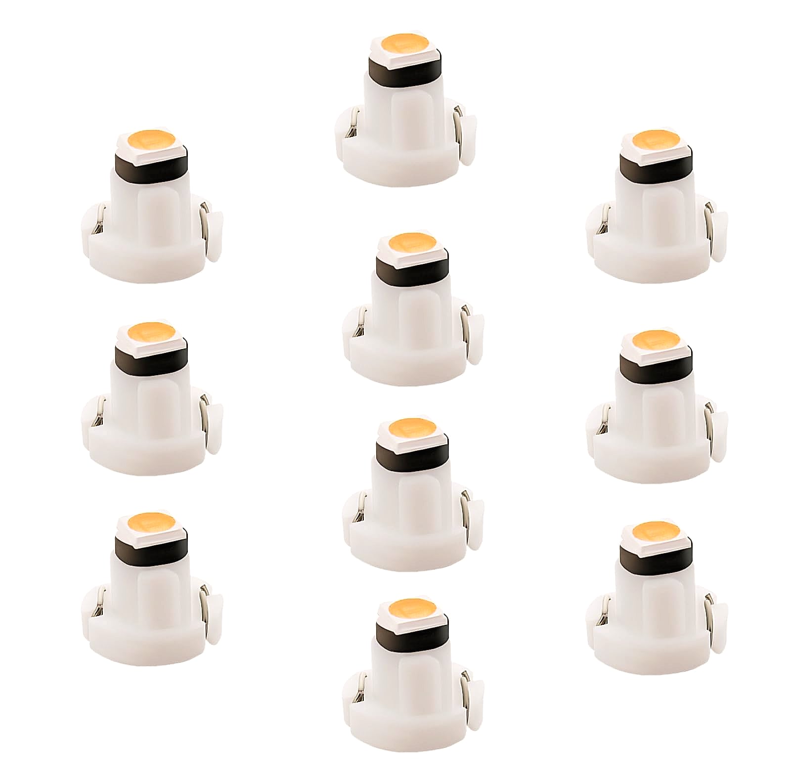 WLJH 10x Yellow T4.7/T5 Neo Wedge 3030 SMD LED Dashboard Bulbs