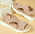 NAZSQ Women's Mesh Knitted Beach Sandals Wedge Roman Style