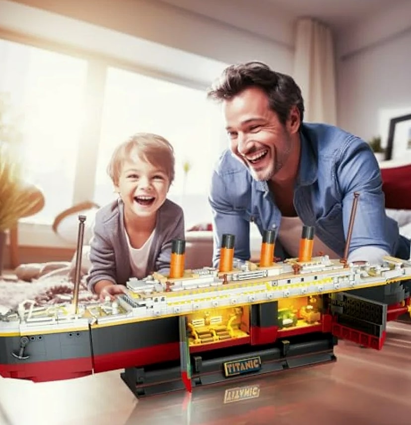 Titanic Ship 1883-Piece Building Block Set with Light
