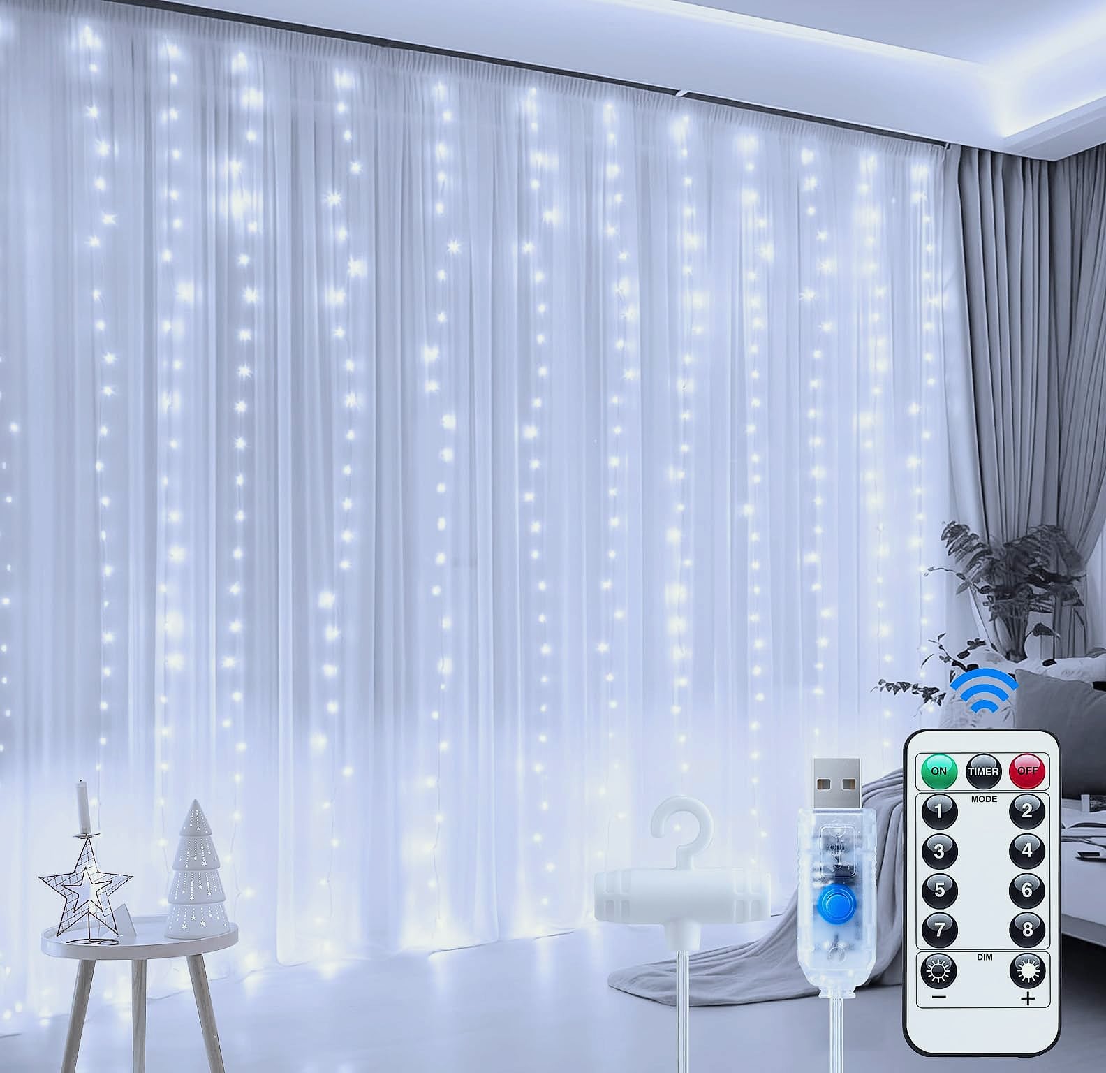 Minetom 300 LED Dimmable Fairy Lights with Remote and Timer