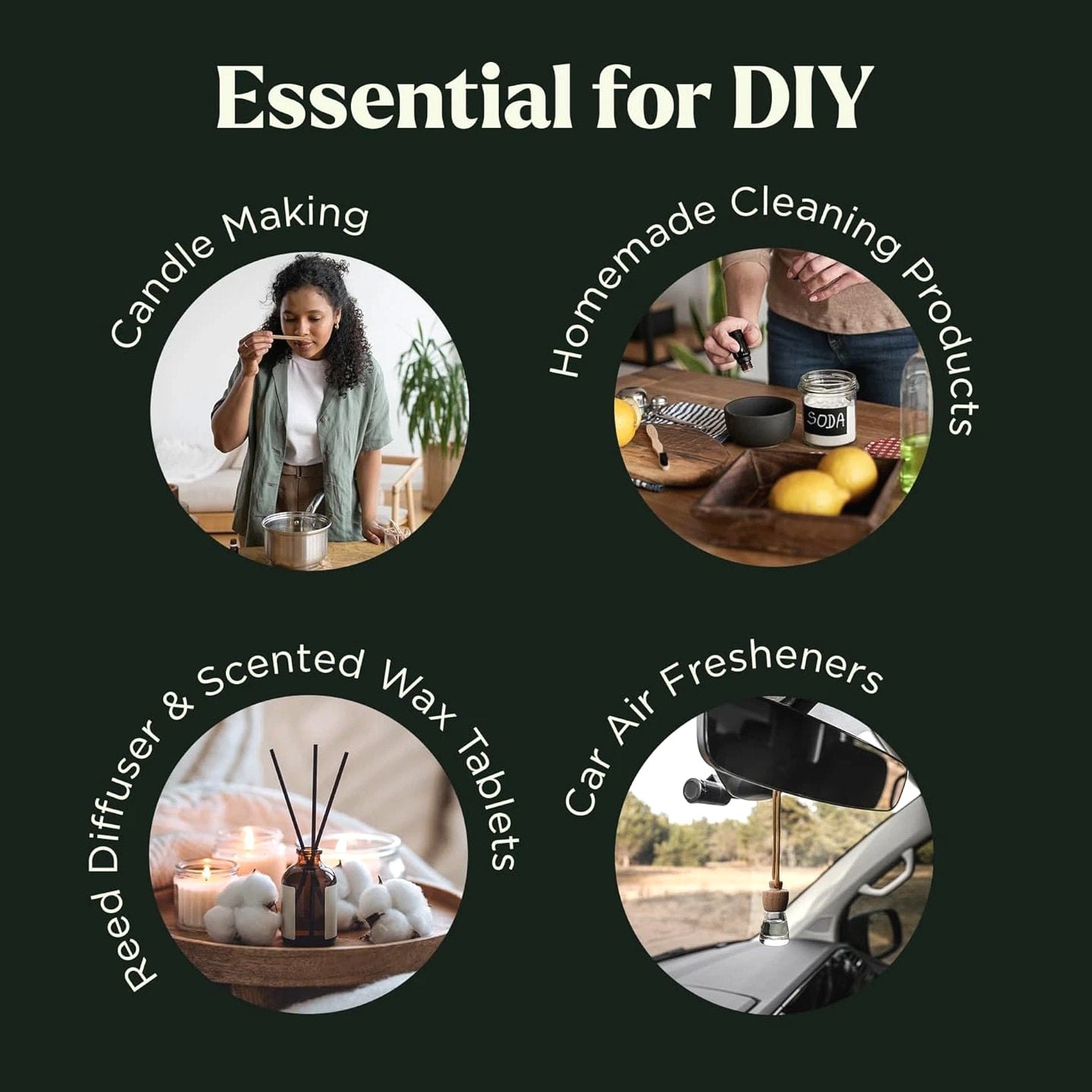 Essential Oils Aromatherapy Set - 6 Oils for Diffusers, Home Care, Candle Making