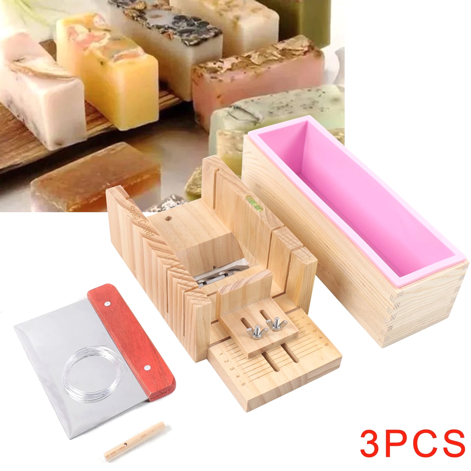 Pro Soap Making Supplies Kit 3 pcs Set Soap Tools Cakes Mold Handmade DIY NEW