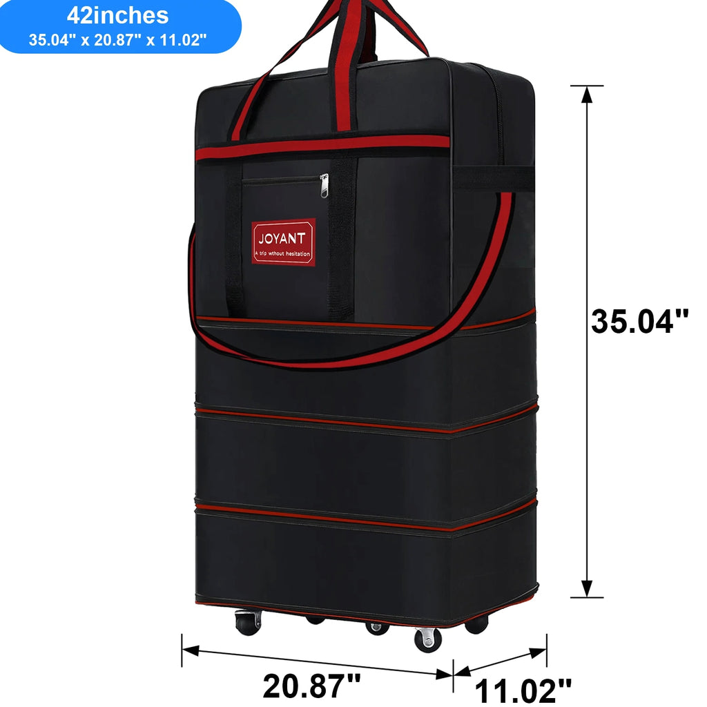 Expandable Duffle Luggage Bag 1200D Foldable Travel Bag 32"/42" w/Rolling Wheels