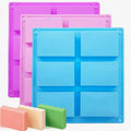 Silicone Soap Molds 3 Pcs, Rectangle Soap Molds for Soap Making, 6 Cavity Mold