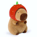Ditucu Capybara Plush Toy with Strawberry Hat, 9 Inch Stuffed Animal