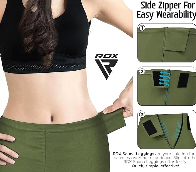 Sauna Leggings for Women by RDX, Gym Yoga Workout Compression Sweat Pants